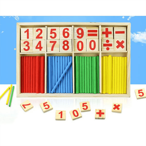 Calaio STÄBLI - Einzigartiges Holz Rechenspiel lernt deinem Kind im Spiel die Grundrechenarten
