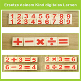 Calaio STÄBLI - Einzigartiges Holz Rechenspiel lernt deinem Kind im Spiel die Grundrechenarten