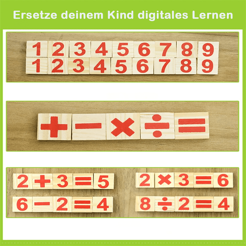 Calaio STÄBLI - Einzigartiges Holz Rechenspiel lernt deinem Kind im Spiel die Grundrechenarten